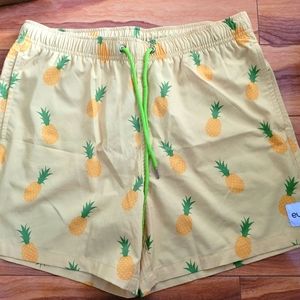 Eubi Swim Shorts, Size M, Yellow Pineapple